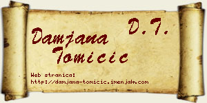 Damjana Tomičić vizit kartica
